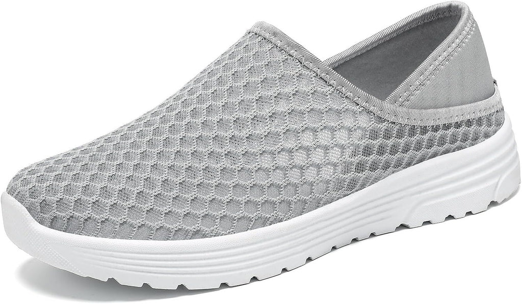 Legere bekväm snörfri herrsneakers, ventilerande herrsneakers, mjuk stickad topp, ortopediska slip-on skor, halkfria mjuka innersulor för fitness löpning promenader