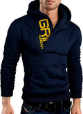 Grin&Bear Slim Fit halv dragkedja huvtröja jacka broderad tröja, GEC401