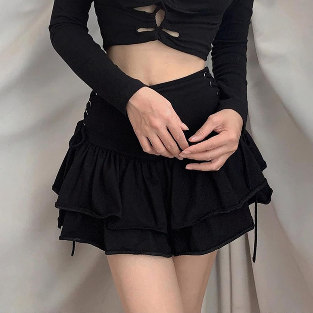 Minikjol dam sexig Y2k kjol gotiska kläder dam rave kläder för kvinnor