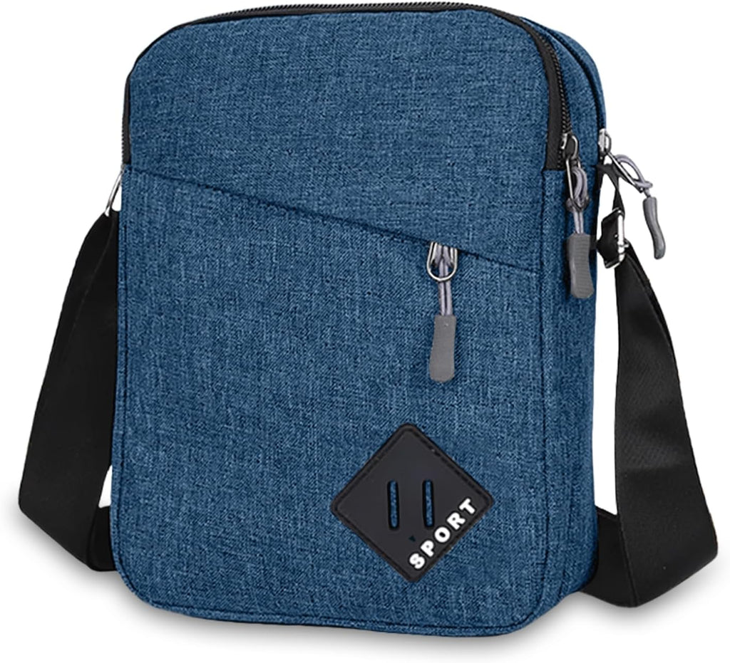 Aucuu Axelväska för män, Oxford Crossbody väska, vattentät liten sidoväska för män, ledig handväska, messengerväska med dragkedja och justerbar rem, lätt bröstväska för daglig användning, arbete