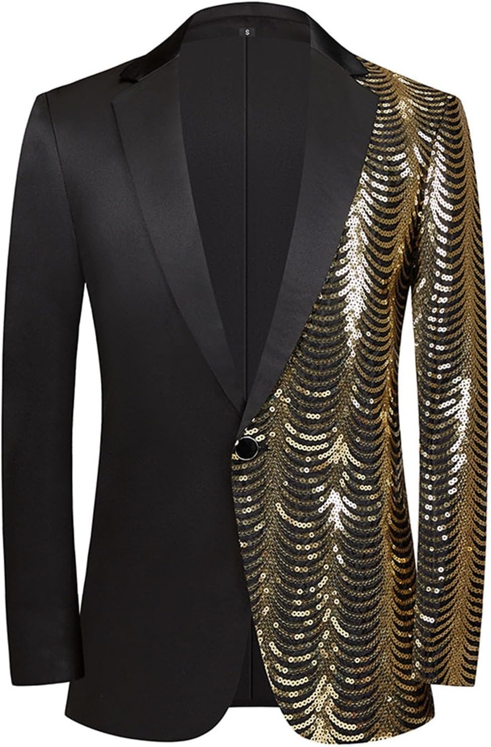 Herr enkelknäppt blazer paljett, herr paljettdräkt V-hals, mode plusstorlek kostymjackor unika och distinkta kostymer vardaglig designade kostymjackor eleganta och premiumkostymer för män