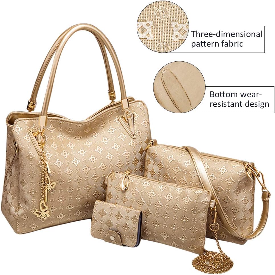 Pahajim Handväska dam Stor Crossbody Clutch Dam axelväska 4-delad Hobo Top Handle Axelväska Axel- och kopplingsgåva