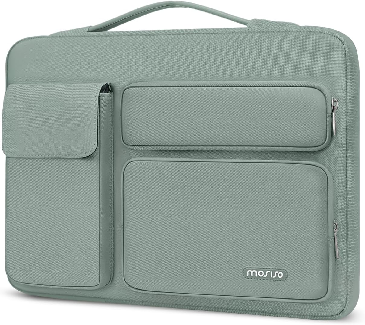 MOSISO 360 Protective Laptop Sleeve 14 inch, Laptop Sleeve Compatible with HP Dell ASUS Acer, HP Stream, Dell Latitude, IdeaPad, Side Opening Bag with 2 Raised and 1 Flapover Pockets