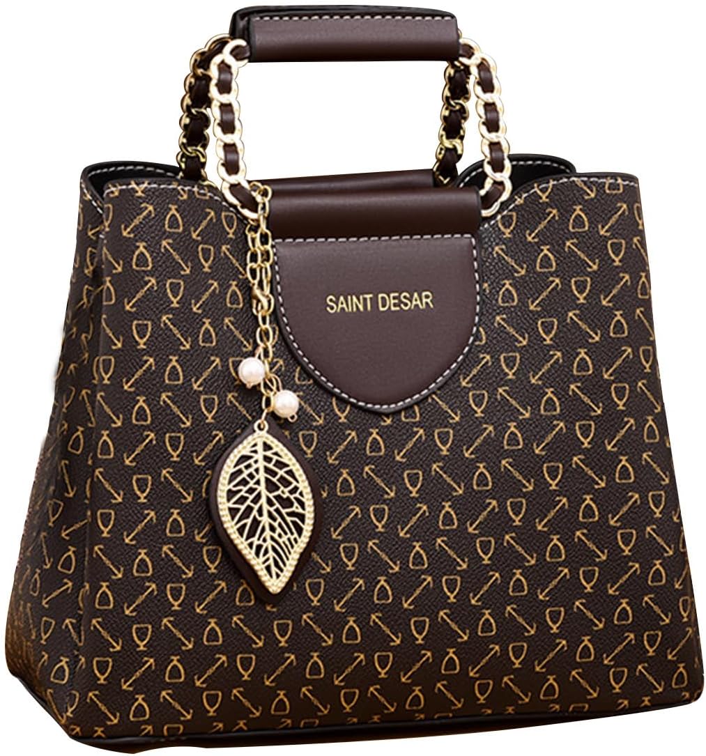 CORIOS Elegant handväska för kvinnor damer PU-läder axelväska över kroppen mode messenger topphandtag väska liten hobbo skolväska shopping resa kontor väska