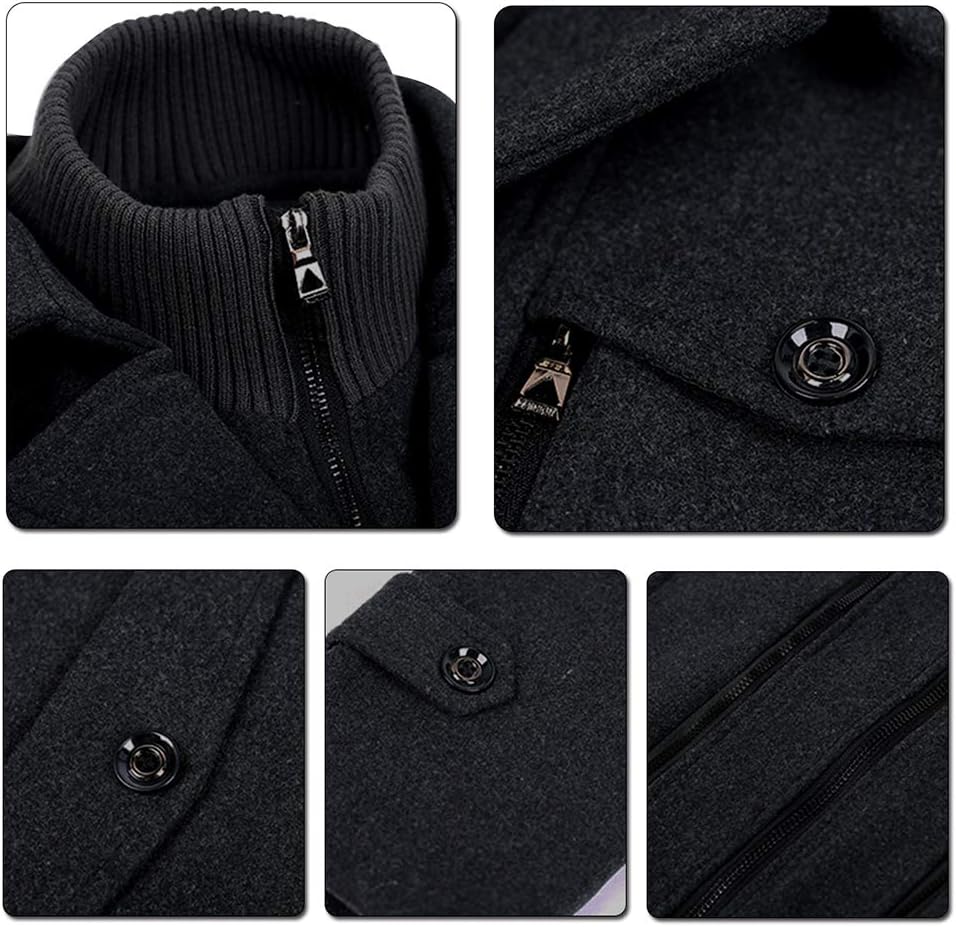 Rockar för Herr Casual Vinter Ullkappor Regular Fit Vinter kappa Ärtkappa för Vintern