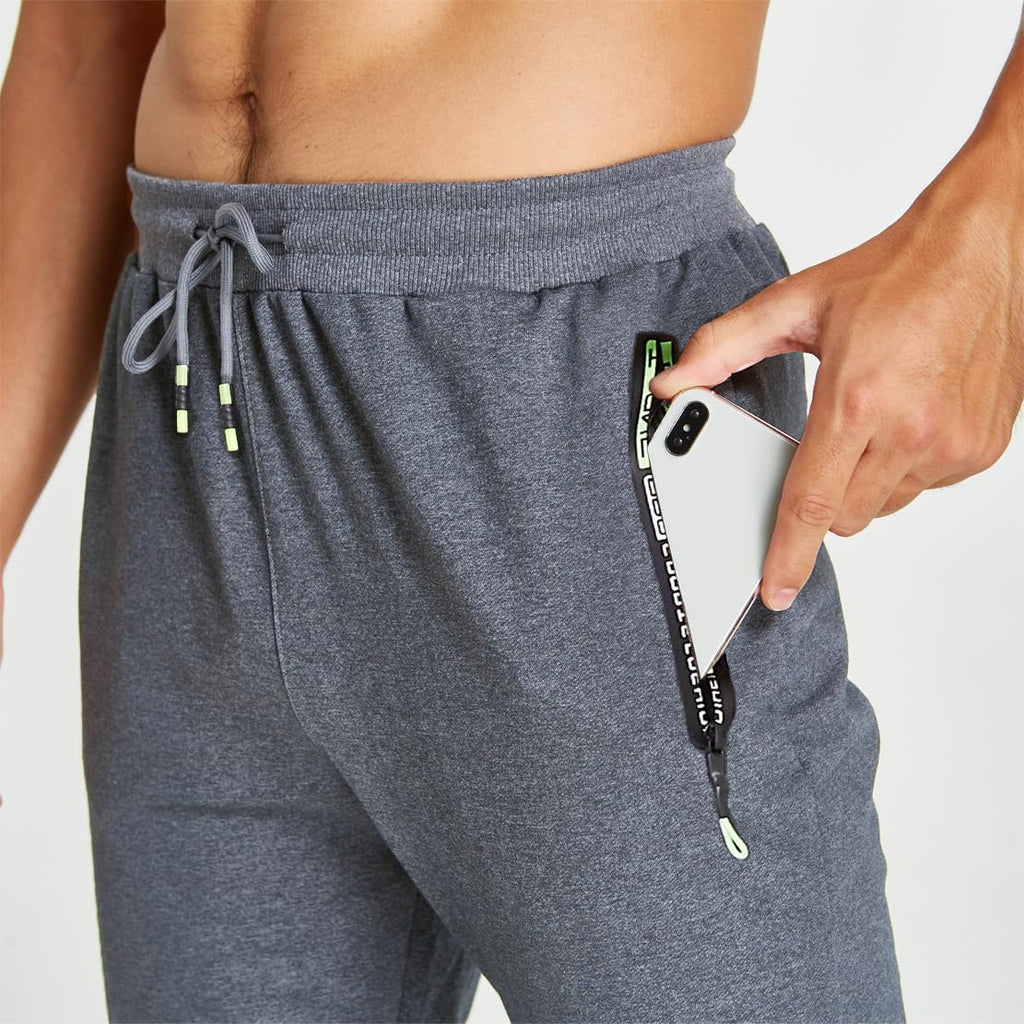Z0XOZ Joggingbyxor för Män Elastisk Midja bälte Bomull med Dragkedja Fickor träningsbyxor