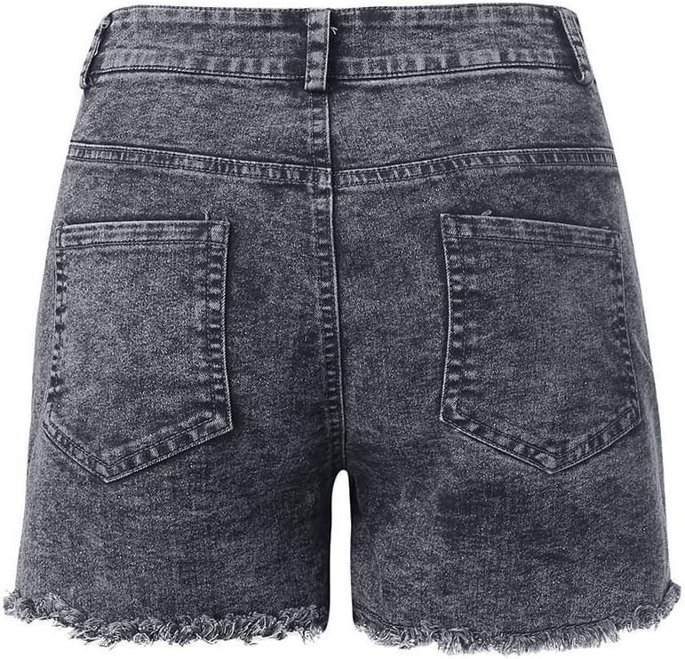 Korta byxor dam jeans – hög midja jeans för kvinnor stretch bekväma sommarjeans stretch denim hot pants regular fit tygbyxor fritidsbyxor casual jeans sweatpants superstretch jeans shorts
