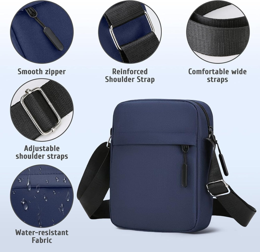 Aucuu Axelväska för män, Oxford Crossbody väska, vattentät liten sidoväska för män, ledig handväska, messengerväska med dragkedja och justerbar rem, lätt bröstväska för daglig användning, arbete