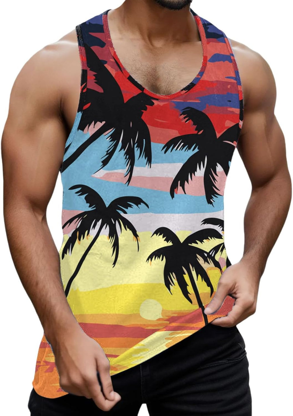Herrlinne sport t-shirt andningsbar herr baggy ärmlös T-shirt sommar casual skjorta strand väst toppar gym linne för stretch styrketräning linne