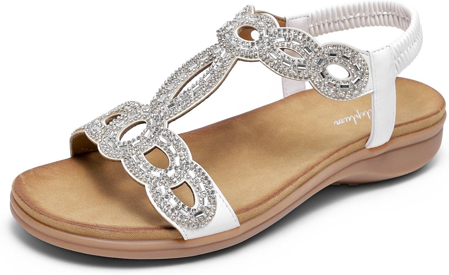 Littleplum sandaler damer platta sandaler glitter strass sommarskor strandskor