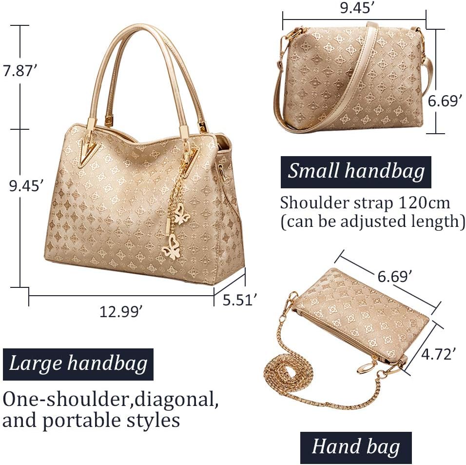 Pahajim Handväska dam Stor Crossbody Clutch Dam axelväska 4-delad Hobo Top Handle Axelväska Axel- och kopplingsgåva