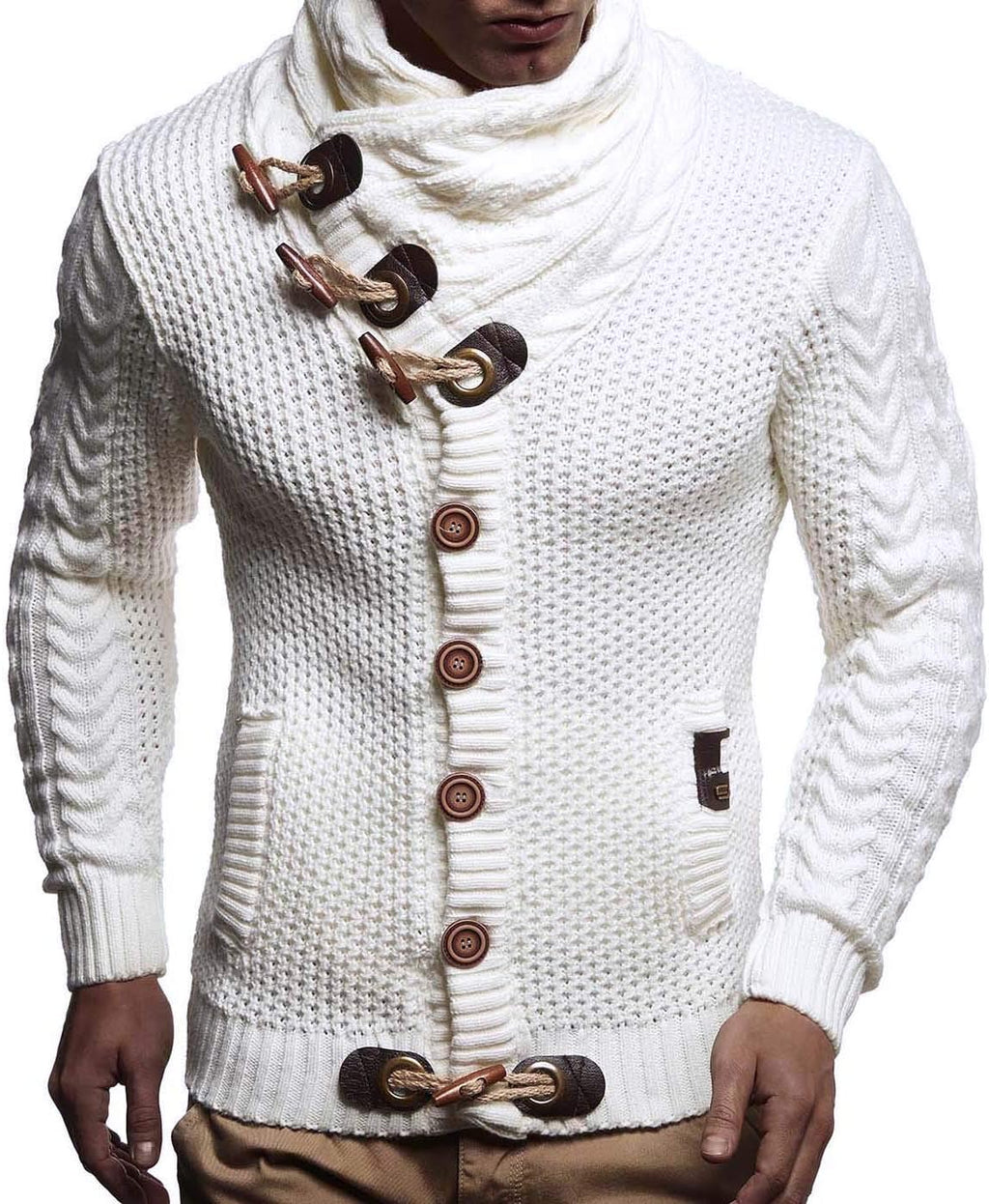 Leif Nelson Herrcardigan, jacka med sjalkrage, LN-4195