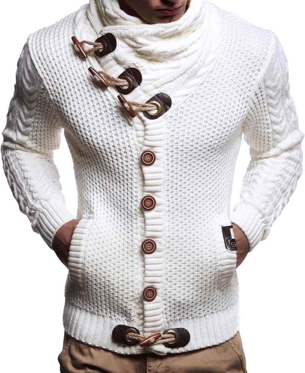 Leif Nelson Herrcardigan, jacka med sjalkrage, LN-4195