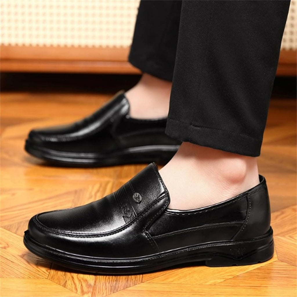 Herrskor, mockasiner, herrmockasiner utan snörning, fritidsbåtsskor, lätt klädd mockasin, ortopedisk slip-on sko för bröllop, kväll, arbete, bal