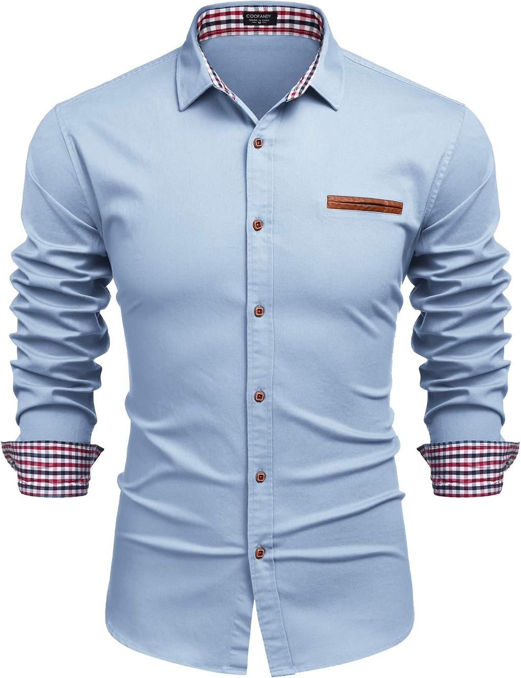 COOFANDY jeansskjorta för män, denimskjorta, långärmad skjorta, cowboystil, fritidsskjorta, män, Kent krage, affärer, ledig