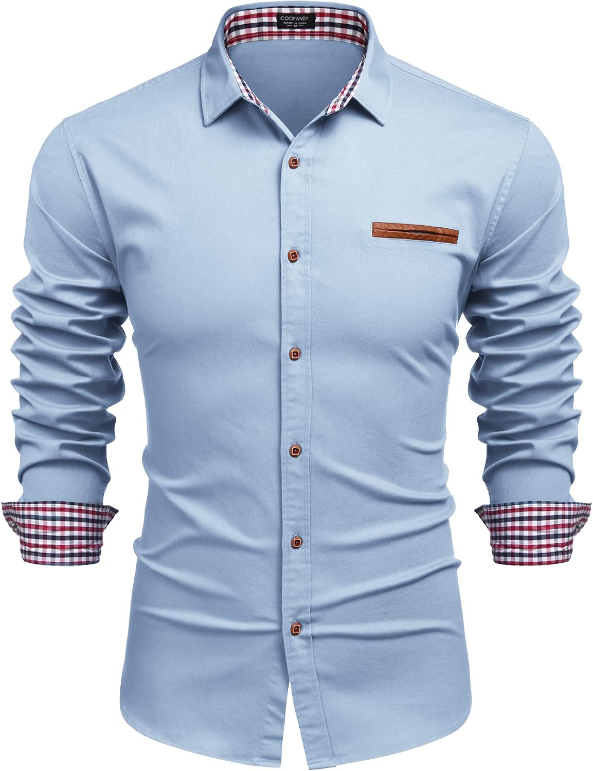 COOFANDY jeansskjorta för män, denimskjorta, långärmad skjorta, cowboystil, fritidsskjorta, män, Kent krage, affärer, ledig