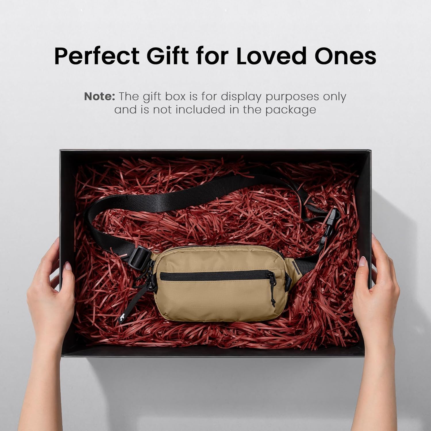 tomtoc 1,5 l crossbody väska med RFID-skydd, liten unisex axelremsväska, sling bag, lätt, vattentät sling bag, för utomhusresor, svart