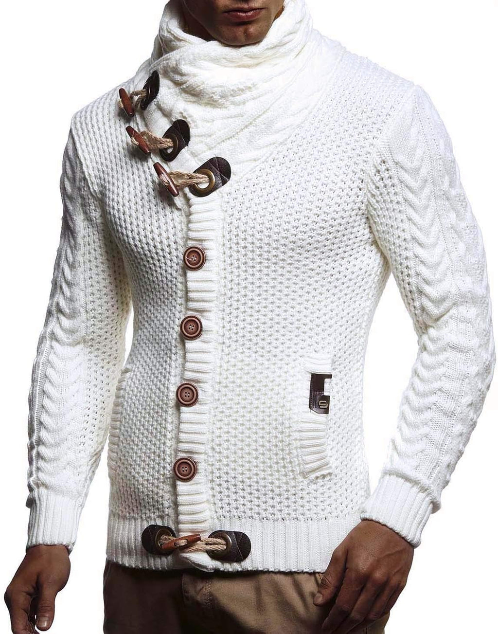 Leif Nelson Herrcardigan, jacka med sjalkrage, LN-4195