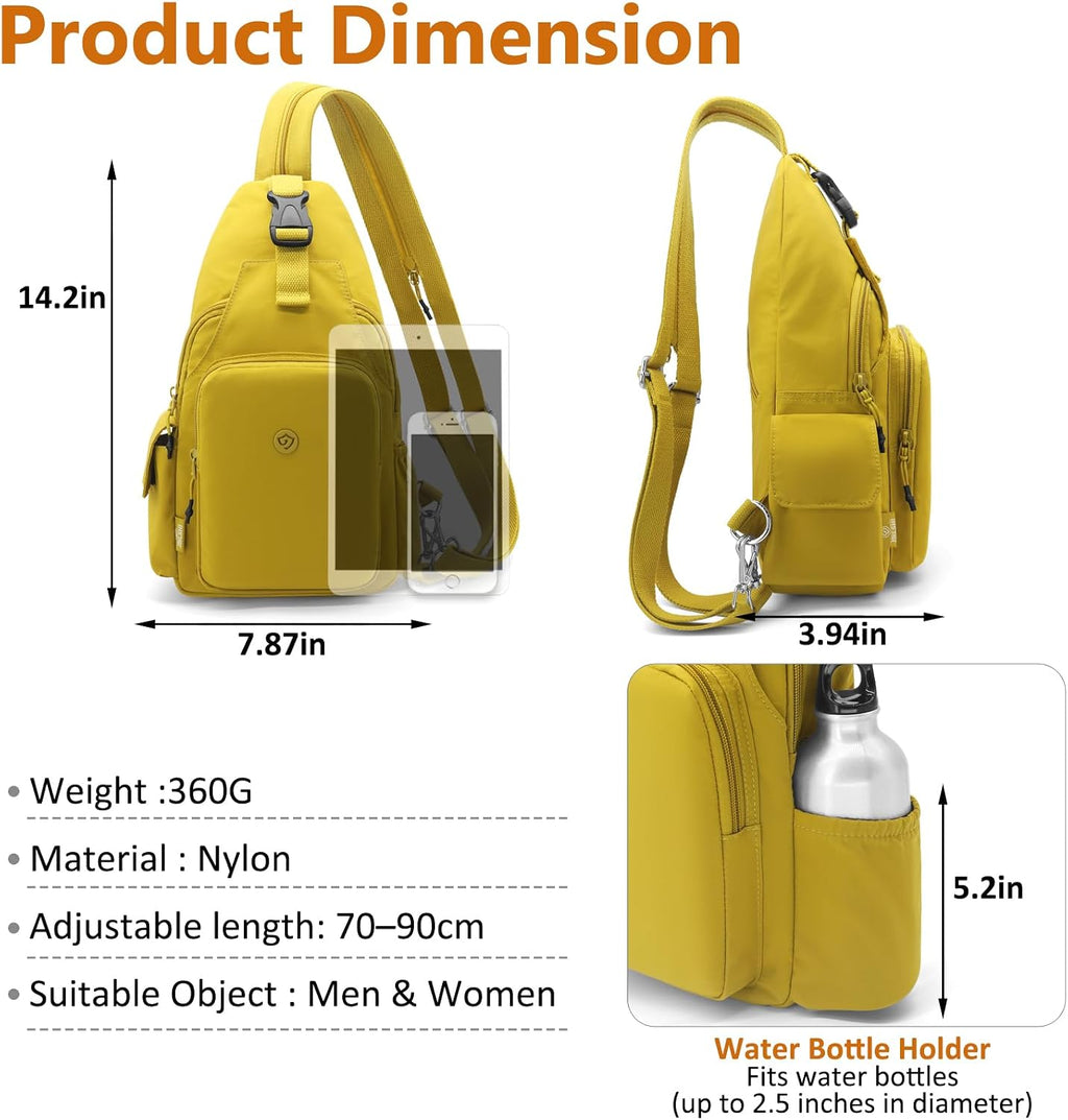 Bröstväska liten ryggsäck herr crossbody väska sling väska lätt bröstväska stöldskydd nylon ryggsäck axelväska herr dam för cykling resor sport