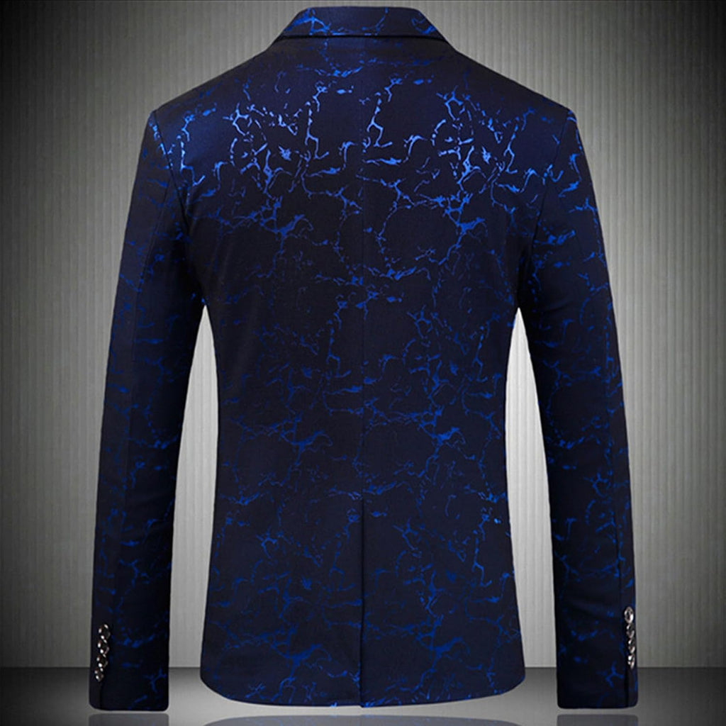 Herrtryck formell klänning kostym jacka blommig jacquard tux blazer middag fest bal bröllop kostym jacka
