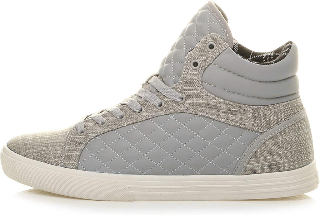 Ajvani Platt snörning för män quiltad vardaglig hög topp ankelstövlar sneakers storlek.