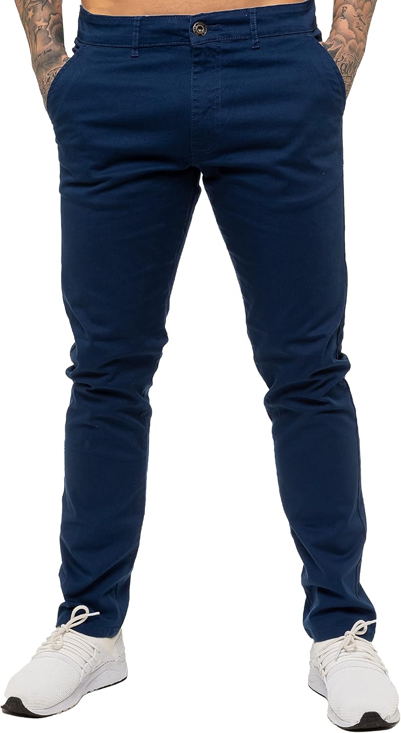 989Zé ENZO mäns Skinny Slim Fit Chinos stretchbyxor byxor