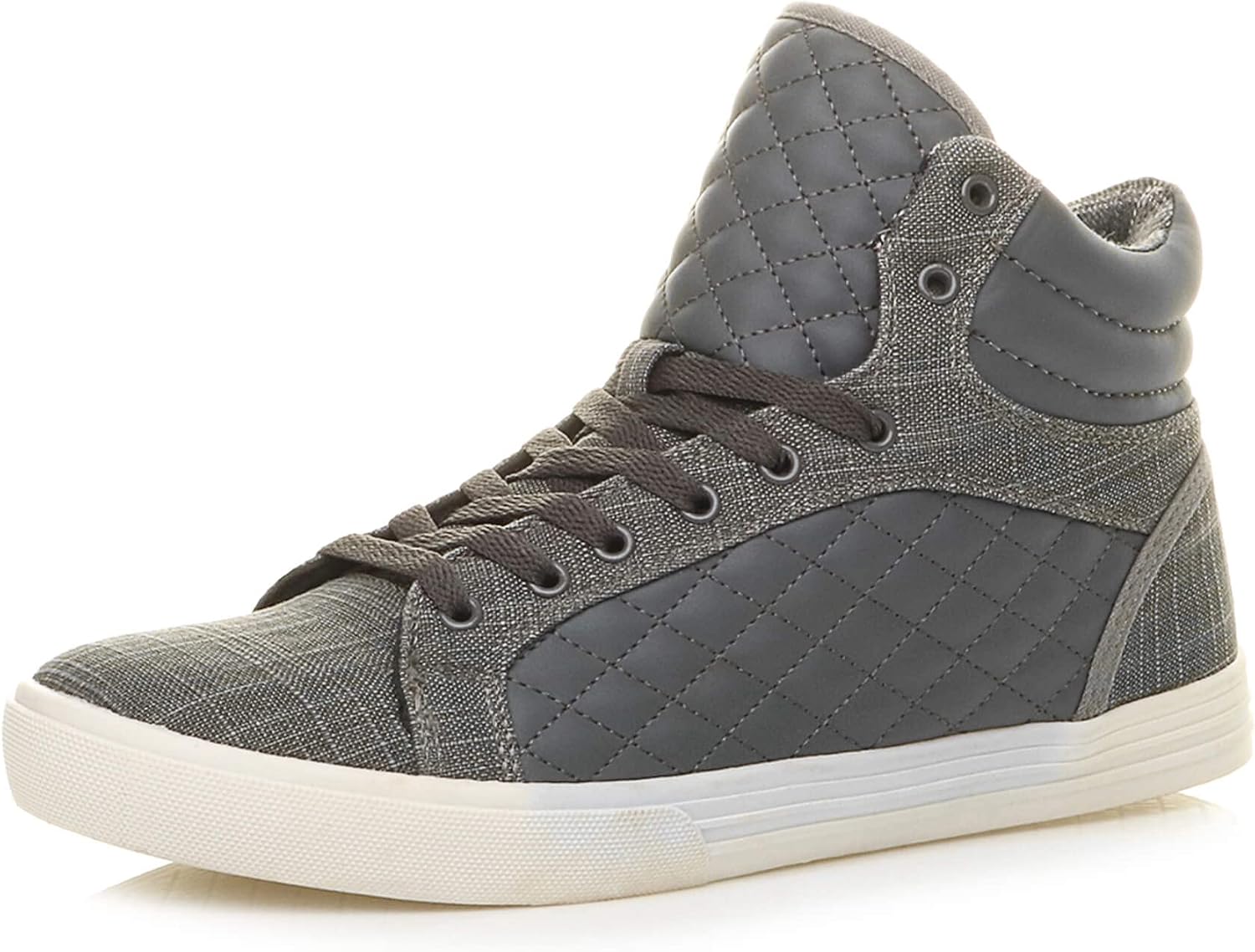Ajvani Platt snörning för män quiltad vardaglig hög topp ankelstövlar sneakers storlek.