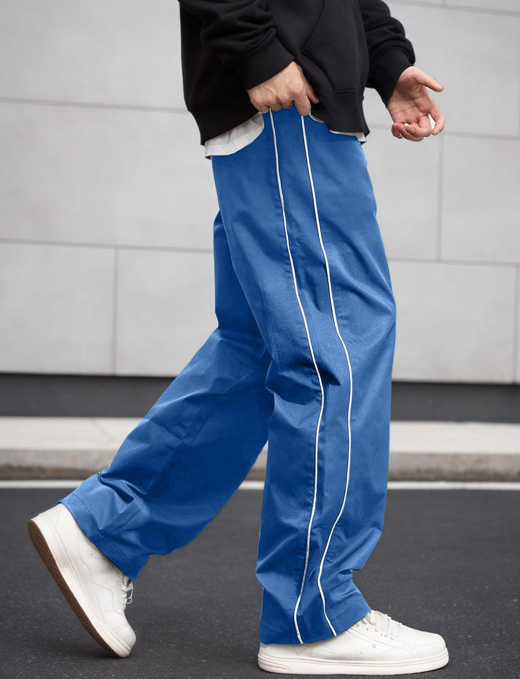 AIEOE herr, säckig joggingbyxor, Y2K, träningsbyxor, breda sportbyxor med dragsko, streetwear, fritidsbyxor med rörband, tonåring, mode