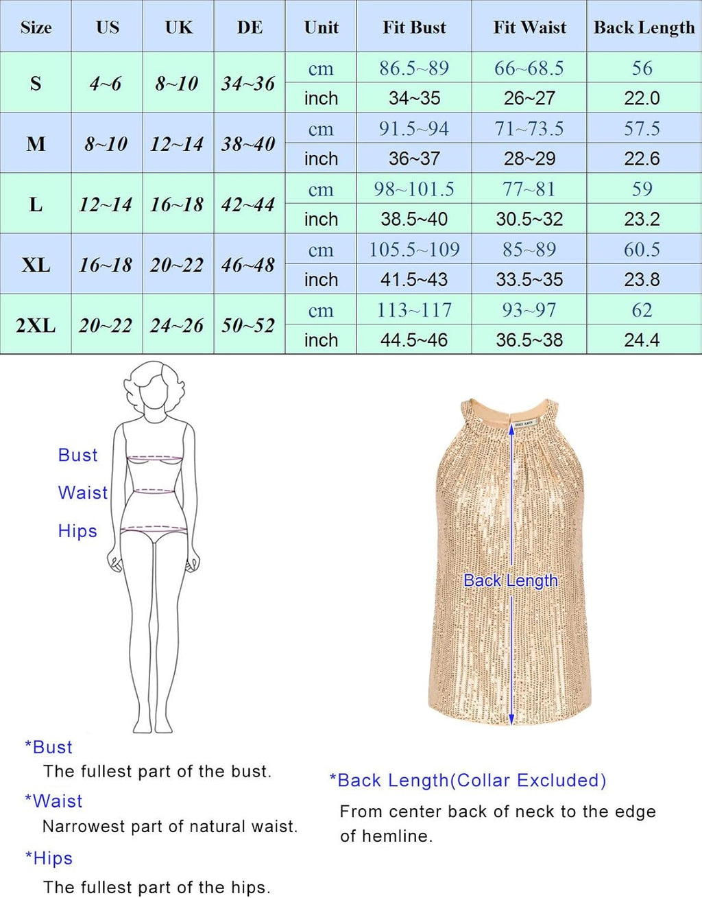 GRACE KARIN Dam elegant chiffongblus rund hals ärmlös skjorta casual toppar