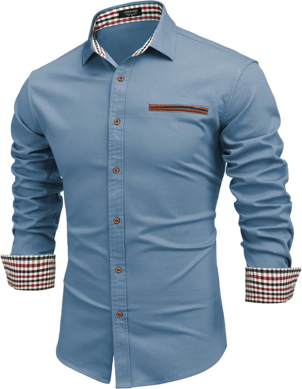 COOFANDY jeansskjorta för män, denimskjorta, långärmad skjorta, cowboystil, fritidsskjorta, män, Kent krage, affärer, ledig