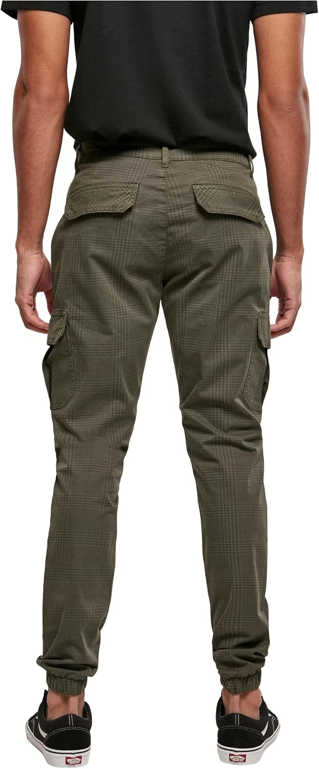 Urban Classics herr Byxor Aop Glencheck Cargo Jog Pants