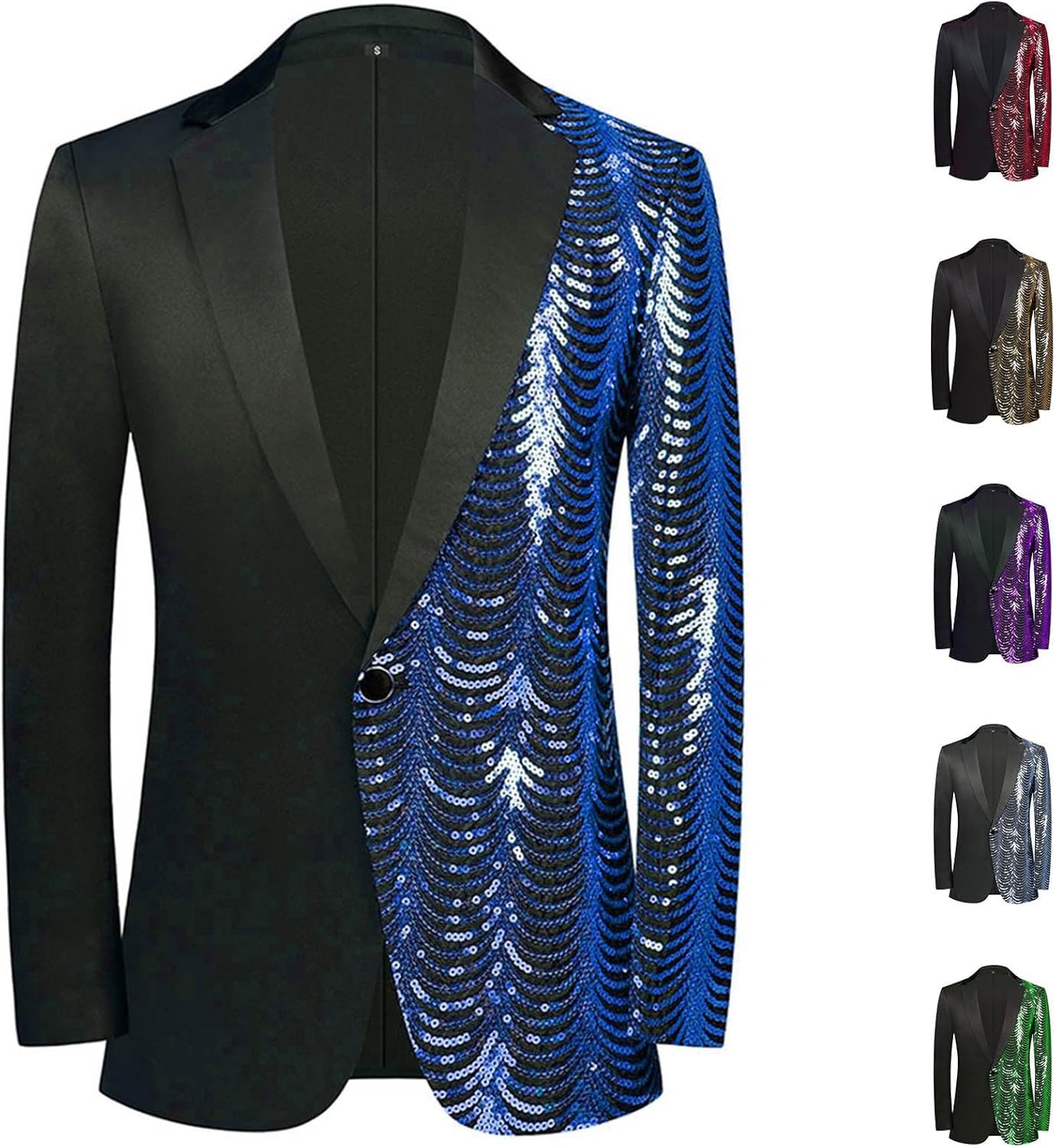 Herr enkelknäppt blazer paljett, herr paljettdräkt V-hals, mode plusstorlek kostymjackor unika och distinkta kostymer vardaglig designade kostymjackor eleganta och premiumkostymer för män
