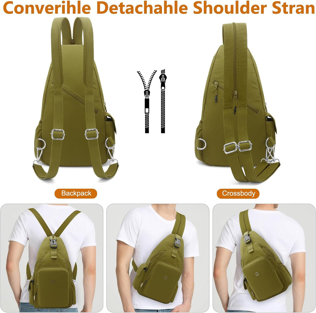 Bröstväska liten ryggsäck herr crossbody väska sling väska lätt bröstväska stöldskydd nylon ryggsäck axelväska herr dam för cykling resor sport