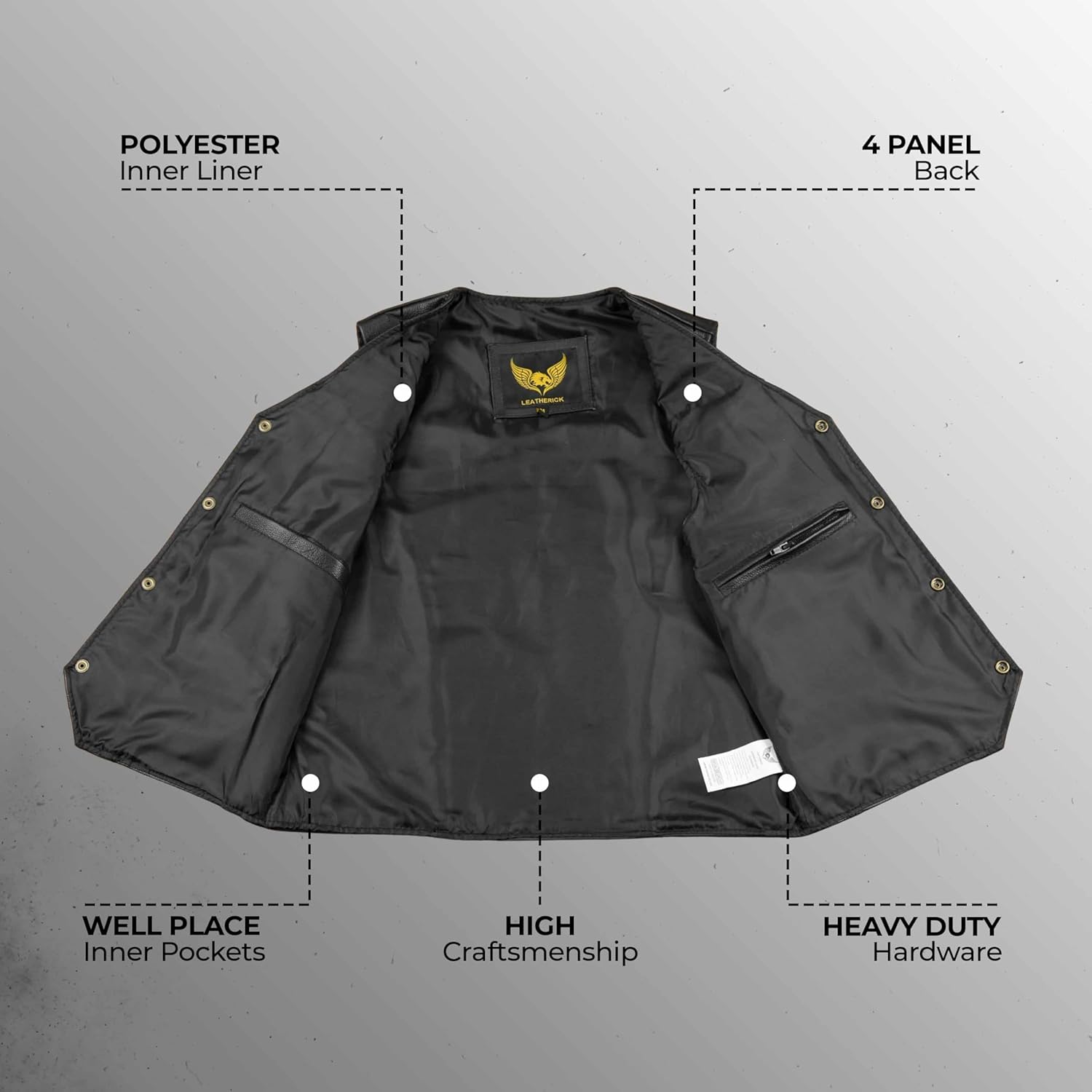 Leatherick män äkta läder väst svart - cyklist stil casual mode