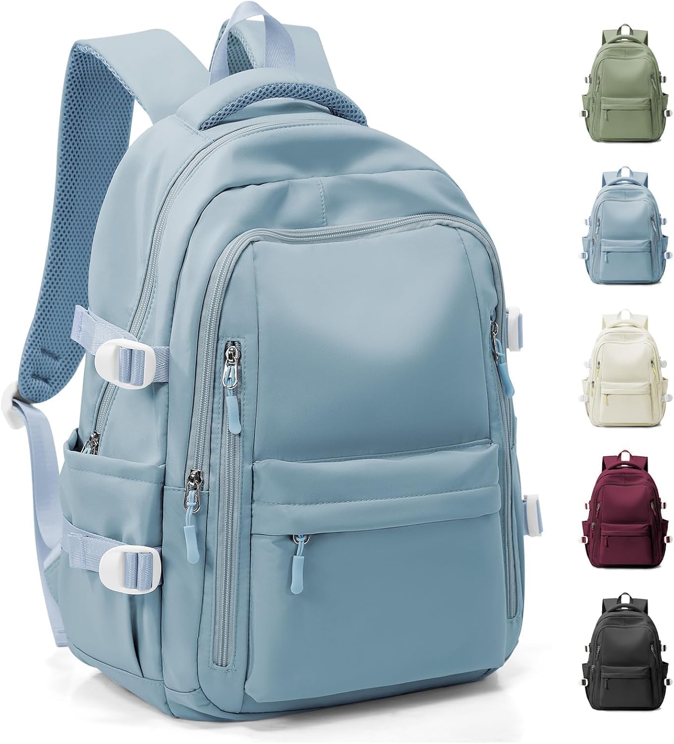 HYC00 Skolryggsäck Flicka Skolväska Lätt Ryggsäck Tjej Tonåring Bokväskor Skola Skolväskor Pojkar Laptop Ryggsäck Dam 14 Tum College Bag Fritidsryggsäck för Kvinnor Casual Dagsryggsäck,Blå