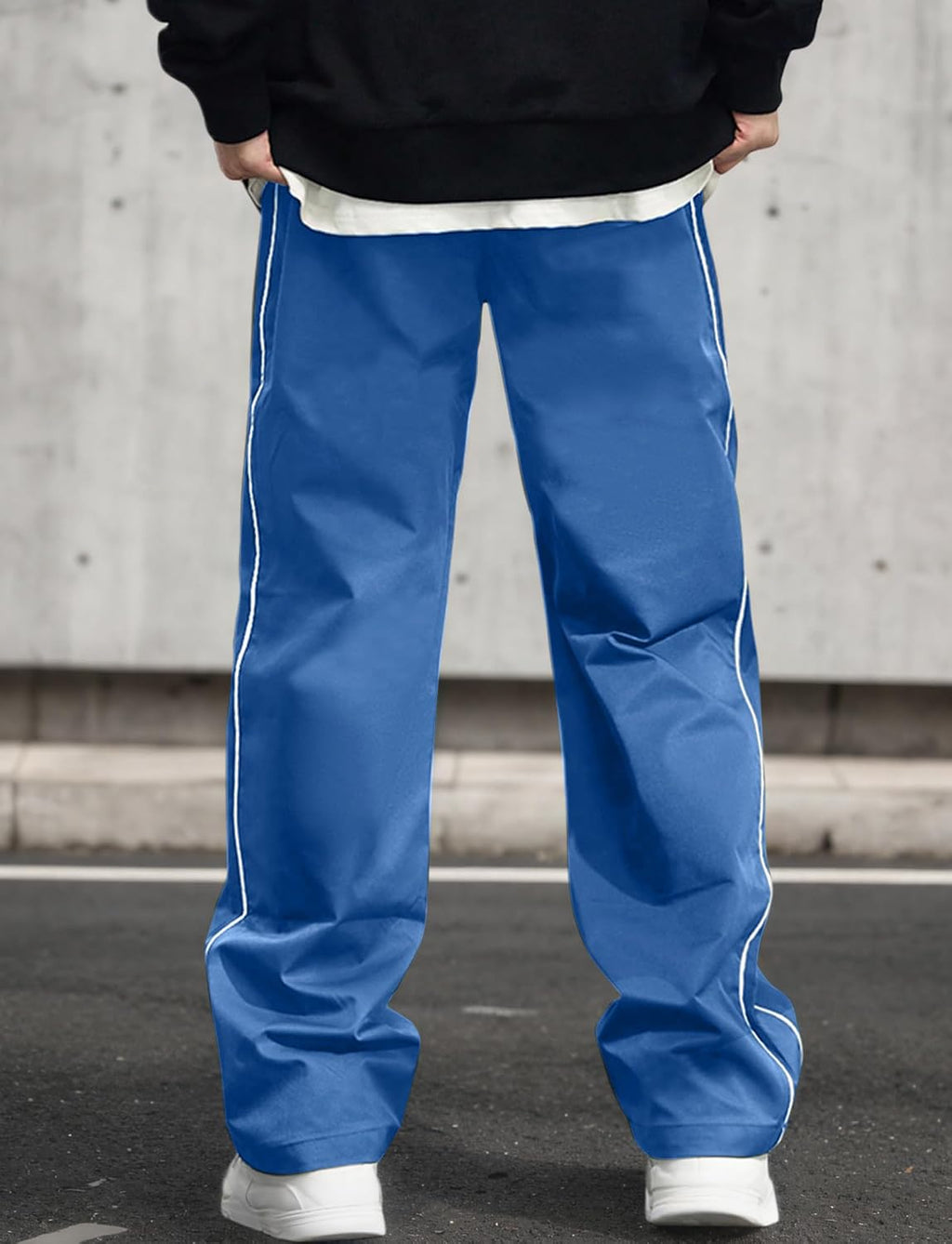 AIEOE herr, säckig joggingbyxor, Y2K, träningsbyxor, breda sportbyxor med dragsko, streetwear, fritidsbyxor med rörband, tonåring, mode