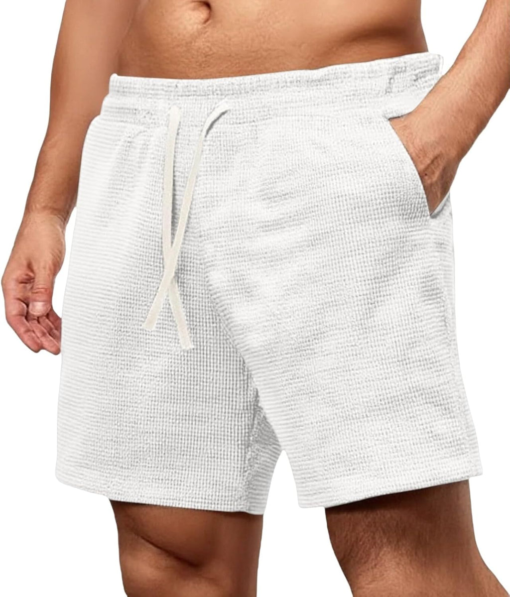 Herr Shopping Shorts För Stadsvandring Senior Man Lätt Skrynkelfri Stretch Andas Många Fickor Praktisk Elastisk Midja