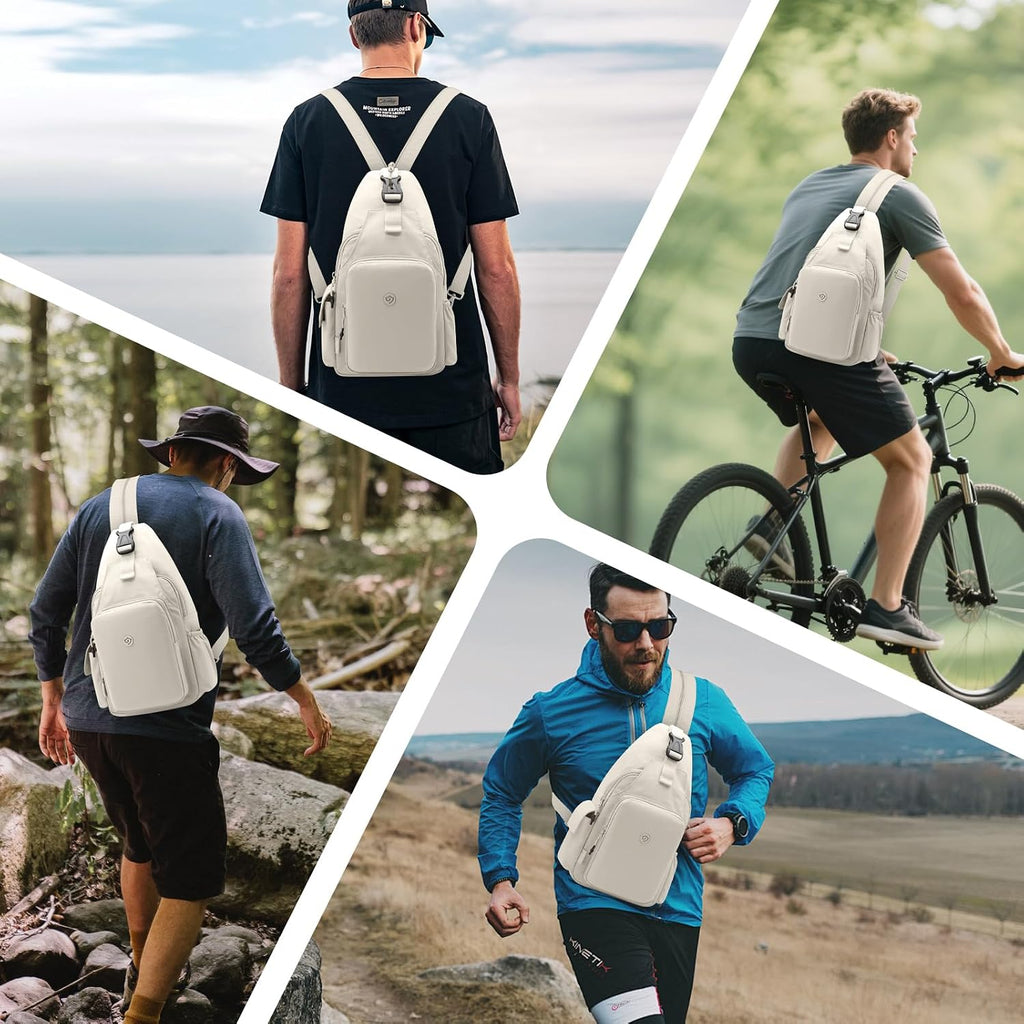 Bröstväska liten ryggsäck herr crossbody väska sling väska lätt bröstväska stöldskydd nylon ryggsäck axelväska herr dam för cykling resor sport