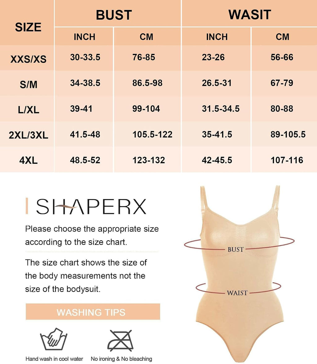 SHAPERX Women Sculpting Bodysuit Tummy Control Shapewear Seamless Body Shaper Thong Adjustable Straps