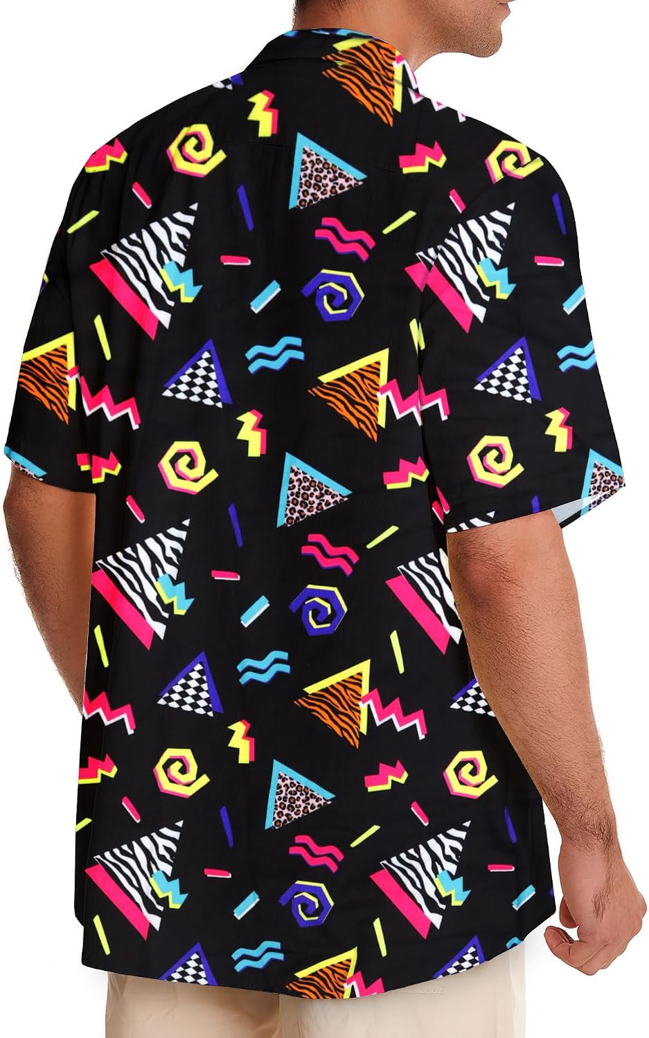 tiorhooe 80-tals herr, Hawaii-skjorta, retro, Hawaii-skjorta, kortärmad, knappslå Hawaii skjorta