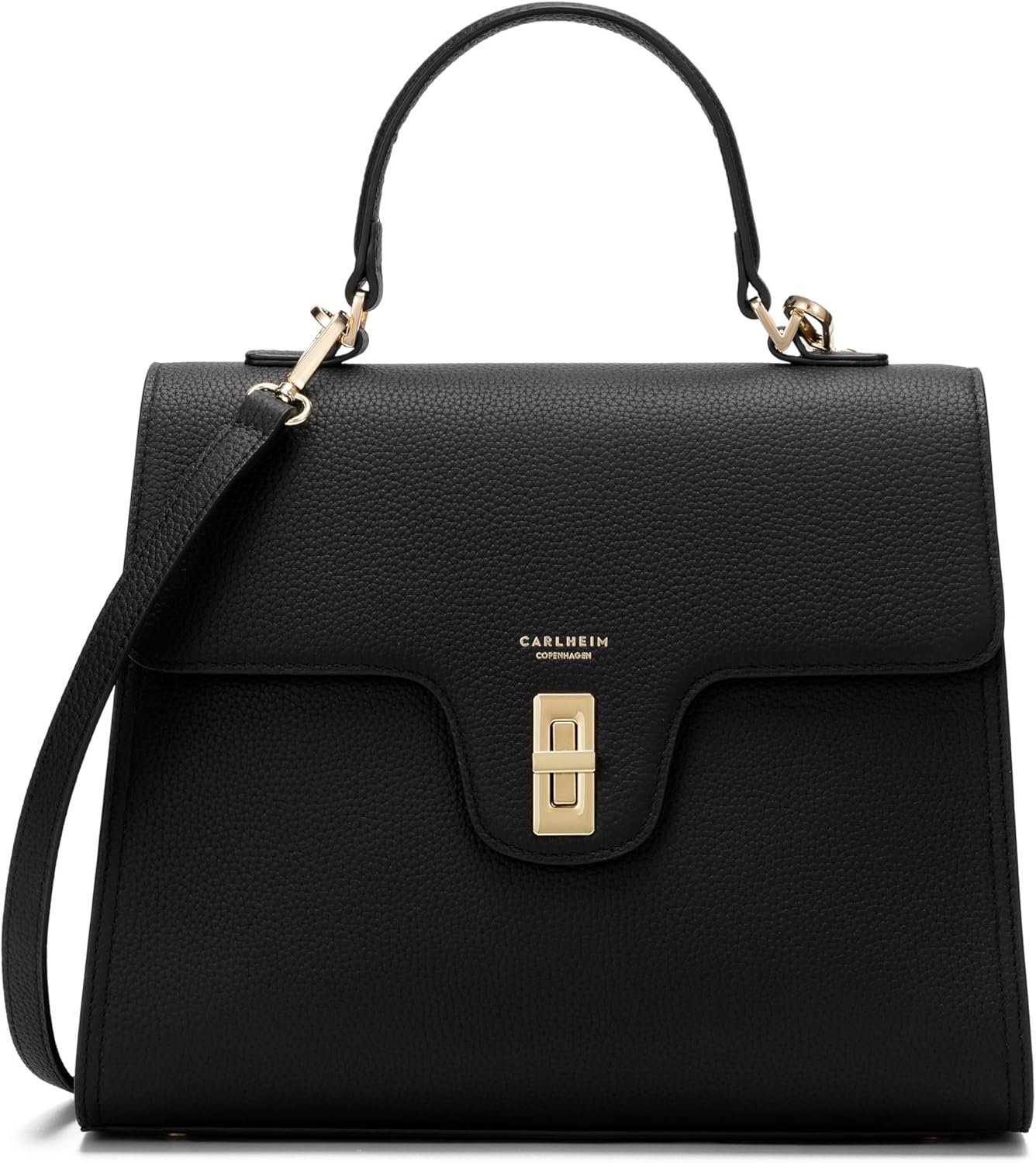 Carlheim, Skagen Genuine Leather collection, Estelle Genuine Leather Handbag (Black)