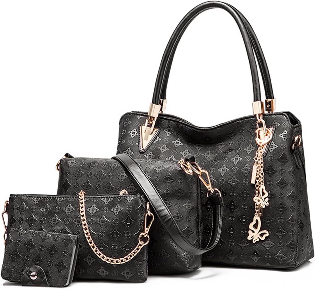Pahajim Handväska dam Stor Crossbody Clutch Dam axelväska 4-delad Hobo Top Handle Axelväska Axel- och kopplingsgåva
