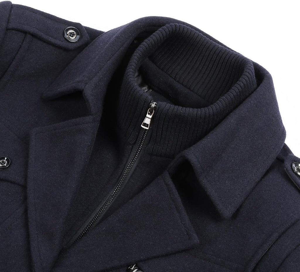 Rockar för Herr Casual Vinter Ullkappor Regular Fit Vinter kappa Ärtkappa för Vintern