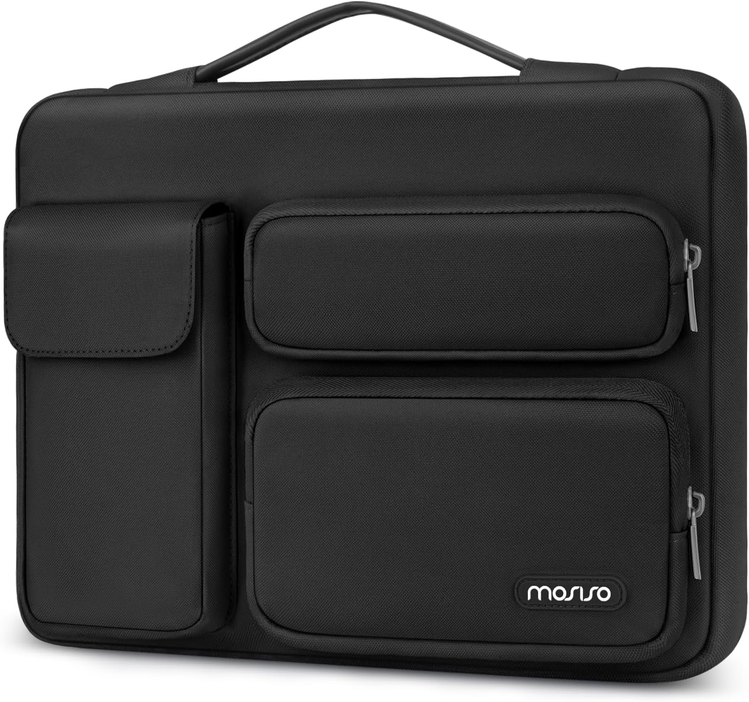 MOSISO 360 Protective Laptop Sleeve 14 inch, Laptop Sleeve Compatible with HP Dell ASUS Acer, HP Stream, Dell Latitude, IdeaPad, Side Opening Bag with 2 Raised and 1 Flapover Pockets