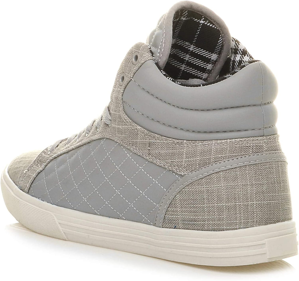 Ajvani Platt snörning för män quiltad vardaglig hög topp ankelstövlar sneakers storlek.