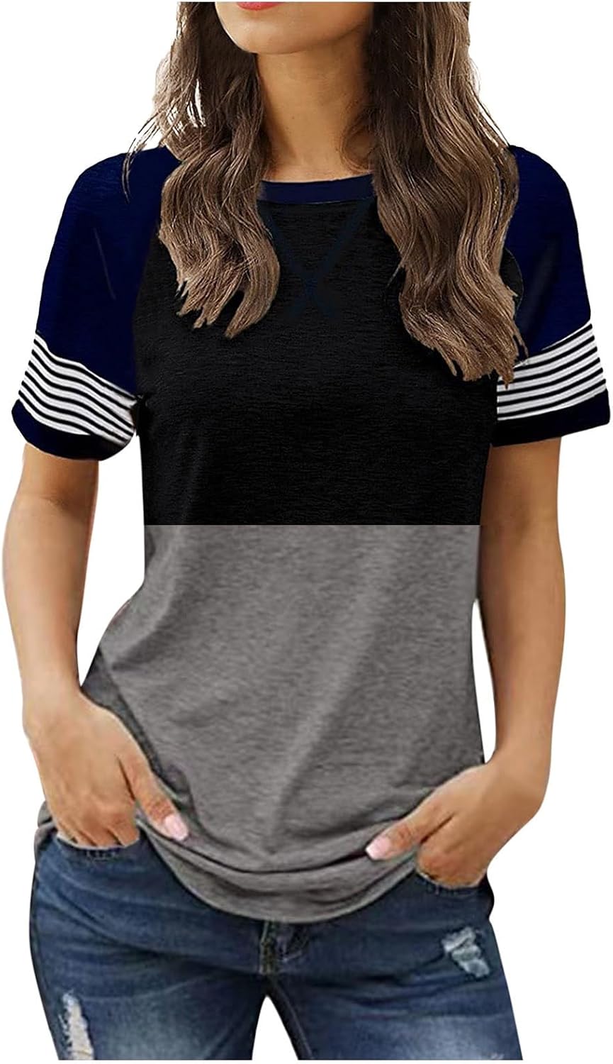 dam vardaglig tryckt rund hals kortärmad pullover t-shirt gul t-shirt dam