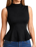 Navneet Eleganta toppar för damer, peplum, ärmlös polotröja, topp med söt, sommar, affärer, kontor, outfit