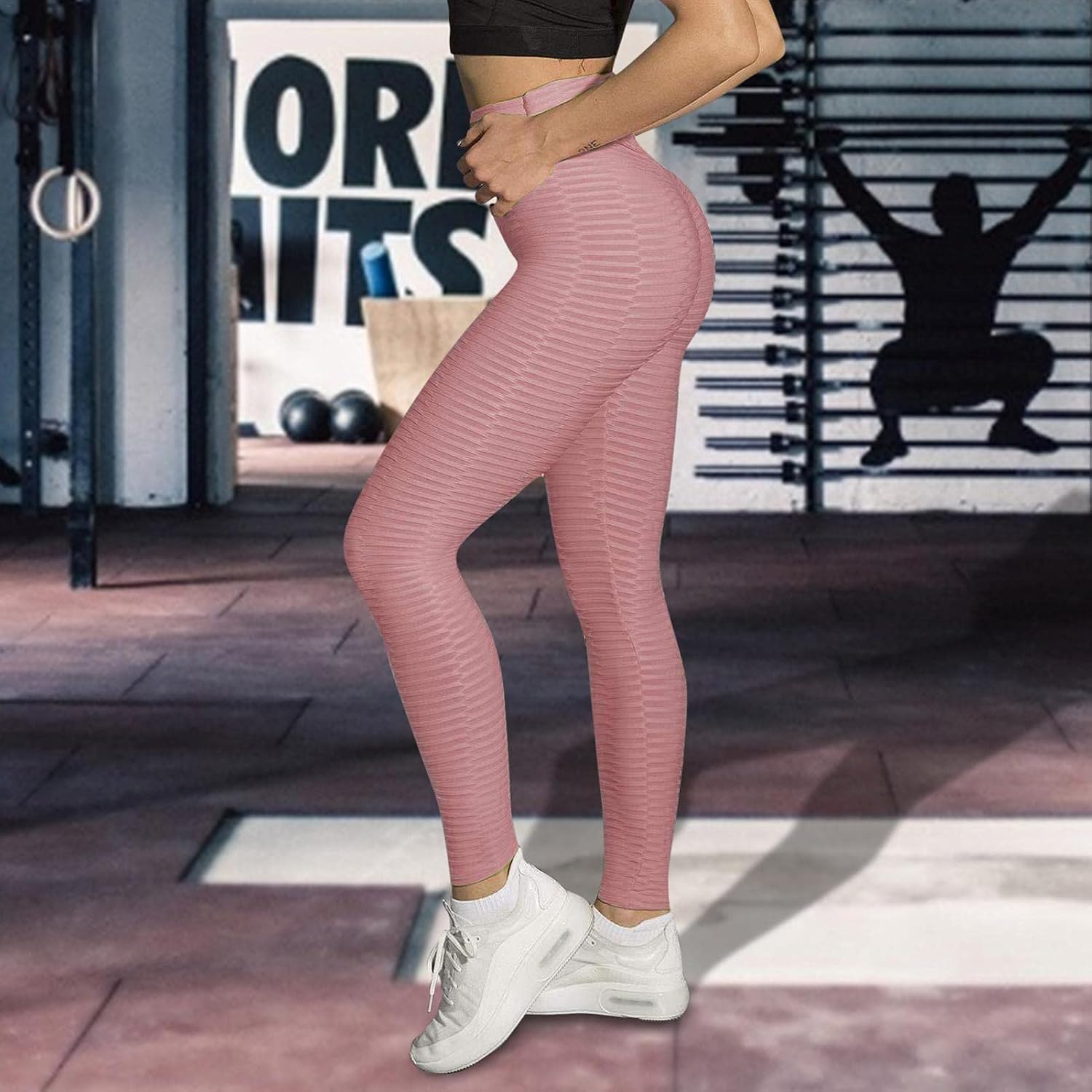 Lifting Anti celluliter leggings för kvinnor hög midja yogabyxor träning magkontroll sport tights leggings träning löpning rumplyft tights