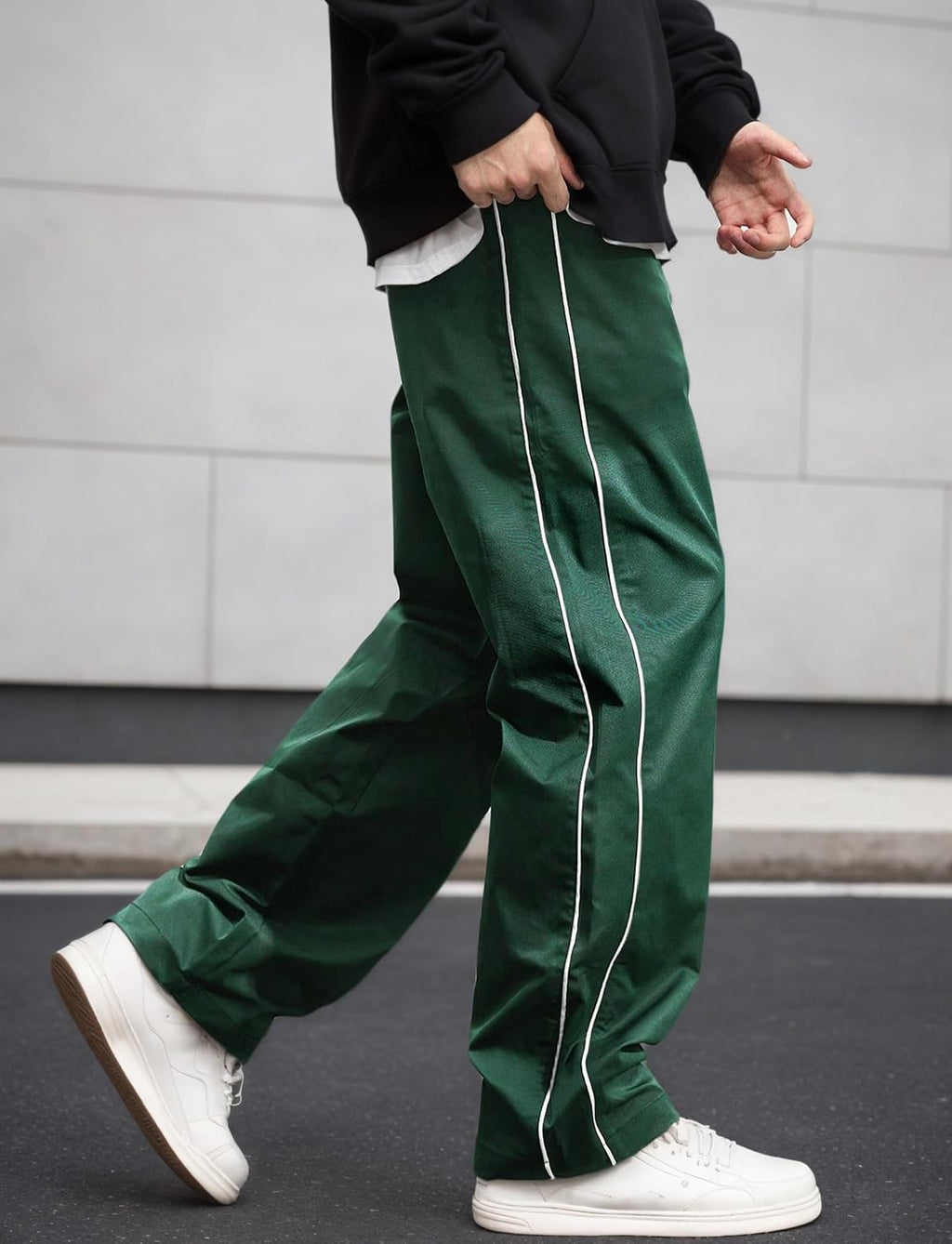 AIEOE herr, säckig joggingbyxor, Y2K, träningsbyxor, breda sportbyxor med dragsko, streetwear, fritidsbyxor med rörband, tonåring, mode