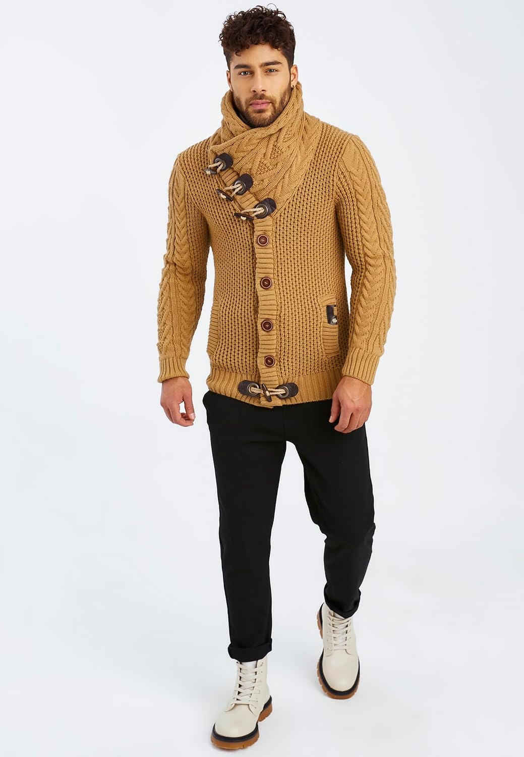 Leif Nelson Herrcardigan, jacka med sjalkrage, LN-4195